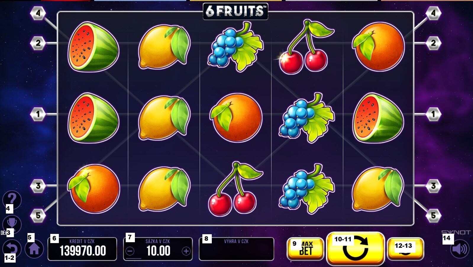 Jak hrát online herní automat 6 Fruits